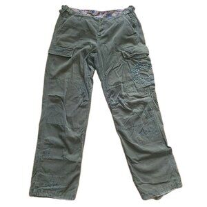 Danang DA NANG Cargo Embellished Olive Green Corduroy Pants L Y2k VTG 33 Inseam